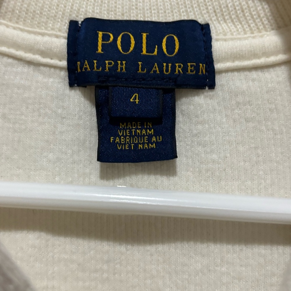 Polo by Ralph Lauren Ivory Cream Half-Zip Cotton Sweater, Boys 4 Easter Preppy - Picture 4 of 8